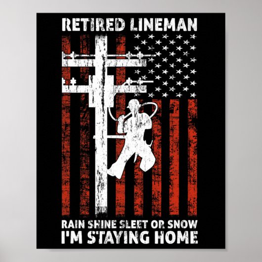 Lineman Rente 4. Juli Funny Novelty Man W Poster (Vorne)