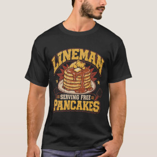 Lineman serviert kostenlose Pfannkuchen T-Shirt