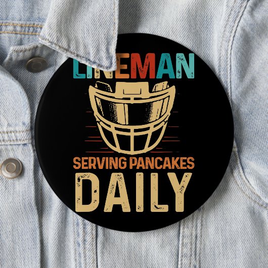Lineman Serving Pancakes Daily Football Offensive Button (Beispiel)