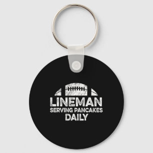 Lineman Serving Pancakes Daily Football Offensive Schlüsselanhänger