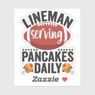 Lineman Serving Pancakes Daily Funny Football Gesc Aufkleber