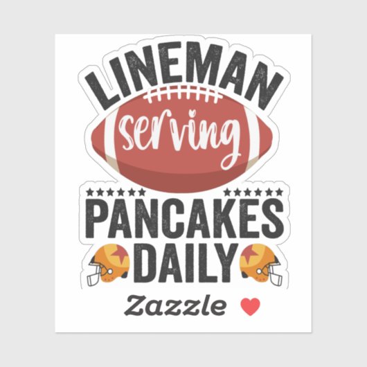 Lineman Serving Pancakes Daily Funny Football Gesc Aufkleber (Blatt)