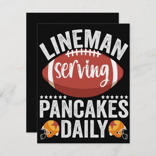Lineman Serving Pancakes Daily Funny Football Gesc Mitteilungskarte (Vorne/Hinten)