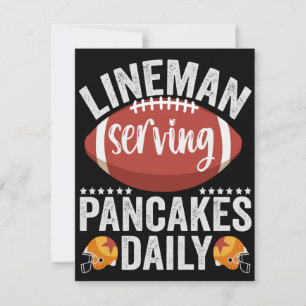 Lineman Serving Pancakes Daily Funny Football Gesc Mitteilungskarte