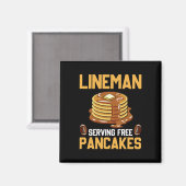 Lineman Serving Pancakes Daily Offensive Magnet (Vorderseite/Rückseite)