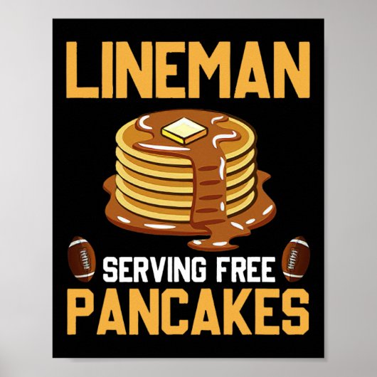 Lineman Serving Pancakes Daily Offensive Poster (Vorne)