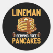 Lineman Serving Pancakes Daily Offensive Runder Aufkleber (Vorderseite)