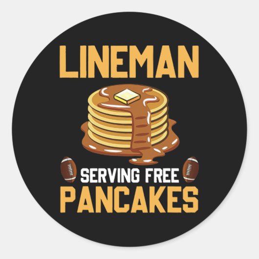 Lineman Serving Pancakes Daily Offensive Runder Aufkleber (Vorderseite)