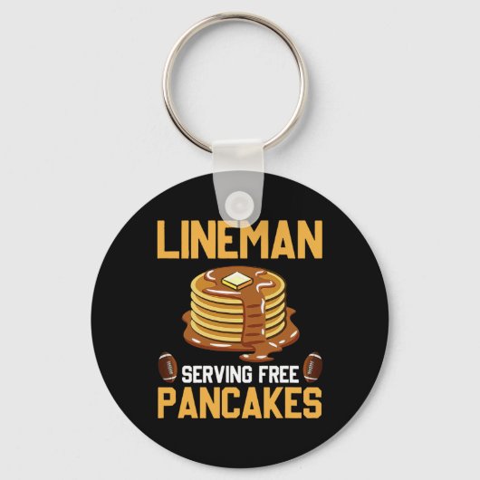 Lineman Serving Pancakes Daily Offensive Schlüsselanhänger (Vorderseite)