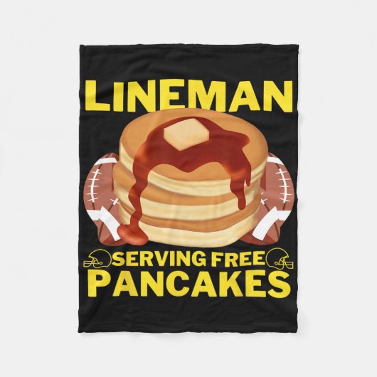 Lineman Serving Pancakes Football Lineman Fleecedecke (Vorderseite)