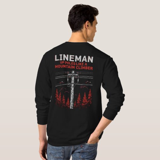 Lineman Spaß: Die Polen wie ein Bergsteiger T-Shirt (Schwarz voll)