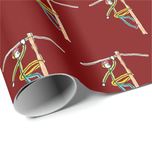 Lineman Stickman Geschenkpapier (Rolleneckpunkt)