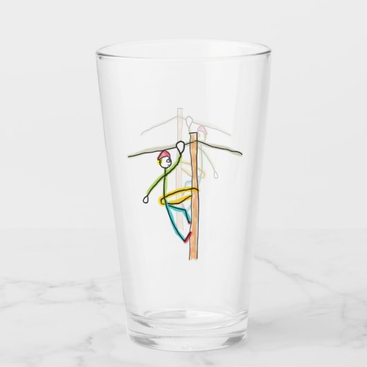 Lineman Stickman Glas (Rückseite)