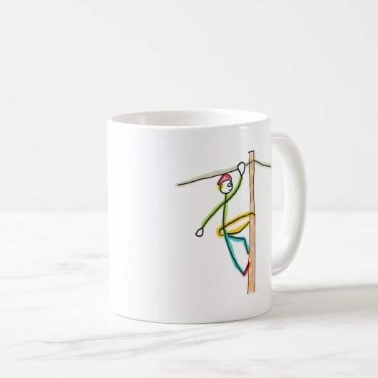Lineman Stickman Kaffeetasse (VorderseiteRechts)