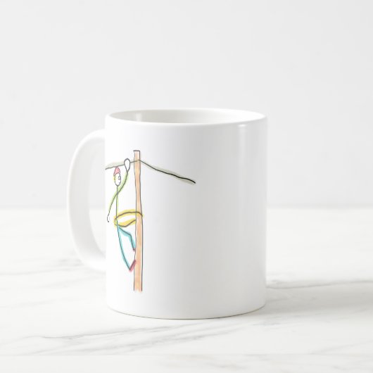 Lineman Stickman Kaffeetasse (Vorderseite Links)