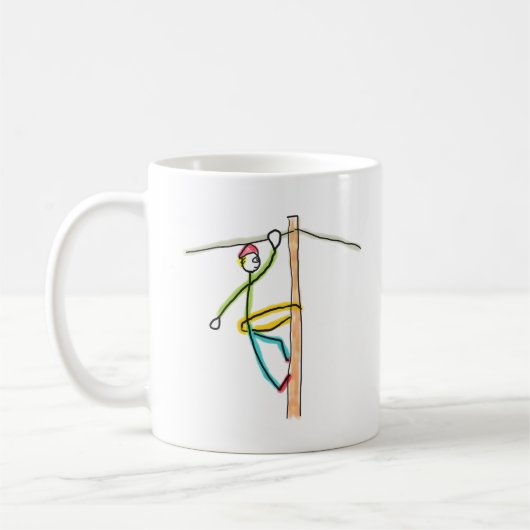 Lineman Stickman Kaffeetasse (Links)