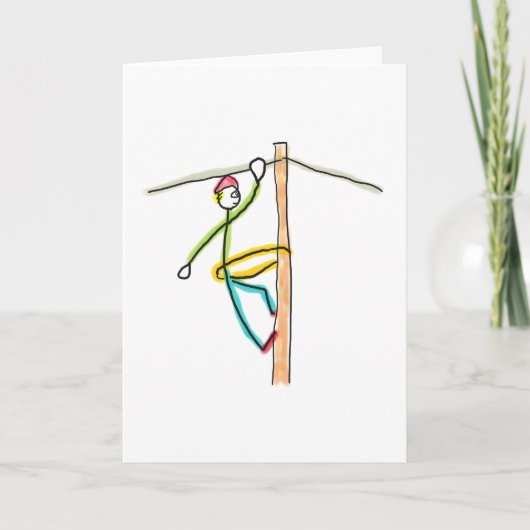 Lineman Stickman Karte (Vorderseite)