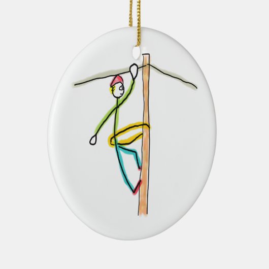 Lineman Stickman Keramik Ornament (Rechts)