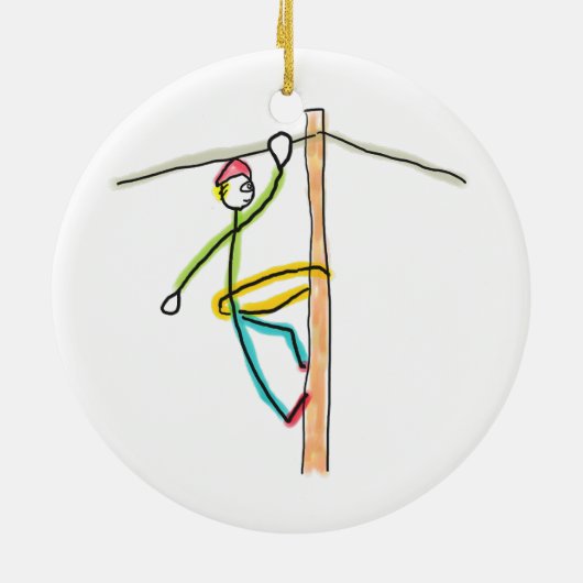 Lineman Stickman Keramik Ornament (Hinten)