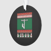 Lineman Ugly Christmas Sweater Ornament (Vorderseite)