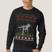 Lineman Ugly Christmas Sweater Sweatshirt (Vorderseite)