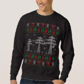 Lineman Ugly Weihnachtssüßer für den Elektriker Sweatshirt (Vorderseite)