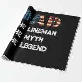 Lineman Vater Vater Myth Legend American Flag Geschenkpapier (Ungerollt)
