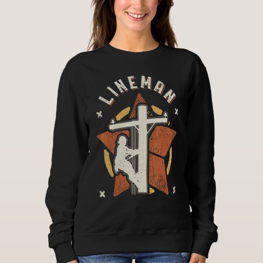 Lineman Vintage Retro Classic Sweatshirt (Vorderseite)