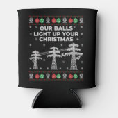 Lineman Weihnachten Unsere Bälle leuchten auf Dosenkühler (Vorderseite)