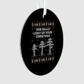 Lineman Weihnachten Unsere Bälle leuchten auf Ornament (Vorderseite)