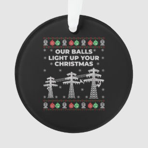 Lineman Weihnachten Unsere Bälle leuchten auf Ornament