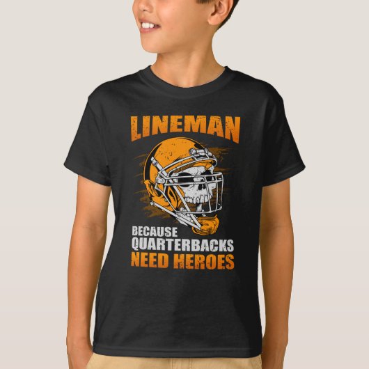 Lineman Weil Quarterbacks Football Lineman T-Shirt (Vorderseite)