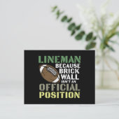 Lineman Weil Quarterbacks Postkarte (Stehend Vorderseite)