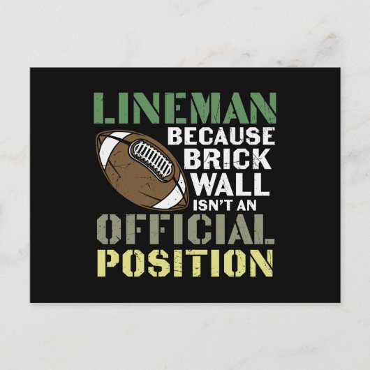 Lineman Weil Quarterbacks Postkarte (Vorderseite)