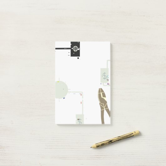 Linemans Zangen und Schaltkreise Post-it Klebezettel (Auf Schreibtisch)