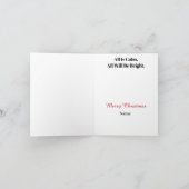 Linemen auf Poll Silhouette Weihnachtsgrüße Karte (Innenseite)