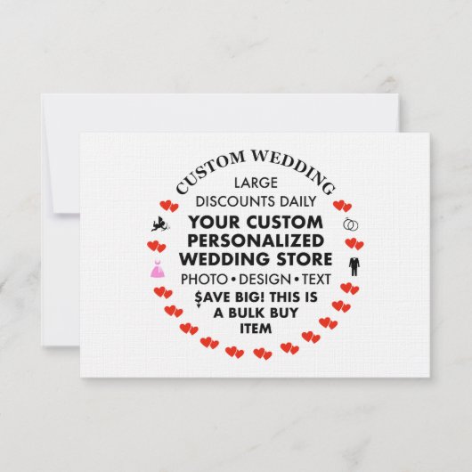 LINEN 3.5" x 5" Einladungen für Hochzeiten (Vorderseite)