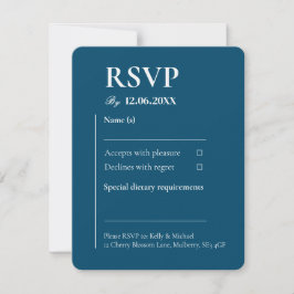 Linen Aquamarine UAWG Typografie Hochzeit RSVP Karte