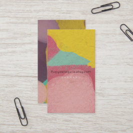 Linen Aquarellkunst Gelbe Farbe Visitenkarte