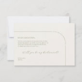Linen Arch Minimalist Bridesmaid Proposal Card Ankündigung (Vorderseite)