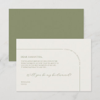 Linen Arch Minimalist Bridesmaid Proposal Card Ankündigung