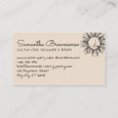 Linen Beige Abstrakte spirituelle Celestial Sun Visitenkarte (Rückseite)