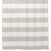 Linen Beige breite Streifen Duschvorhang (Vorderseite)