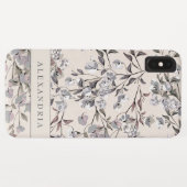 Linen Beige Floral | PERSONALISIERT Case-Mate iPhone Hülle (Rückseite (Horizontal))