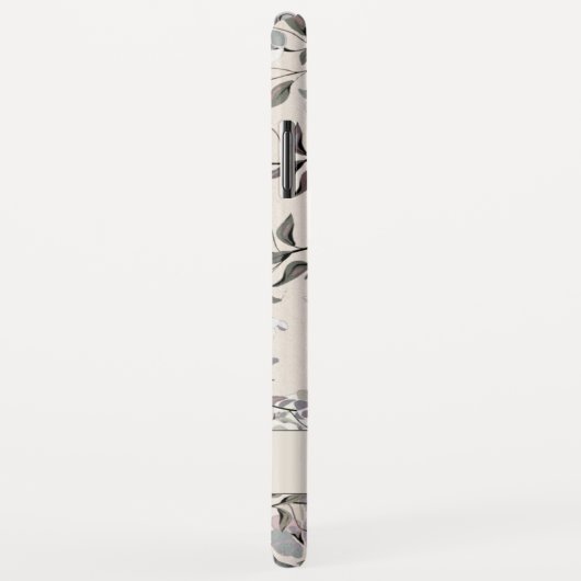 Linen Beige Floral | PERSONALISIERT Case-Mate iPhone Hülle (Hinten/Rechts)