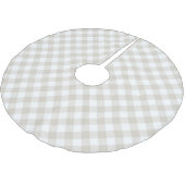 Linen Beige Gingham Polyester Weihnachtsbaumdecke (Schrägansicht)
