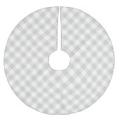 Linen Beige Gingham Polyester Weihnachtsbaumdecke (Vorderseite)