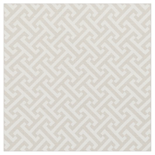 Linen Beige Griechisches Schlüsselmuster Stoff (Nahaufnahme)