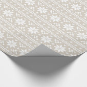 Linen Beige Messe Isle Christmas Sweater Muster Geschenkpapier (Ecke)