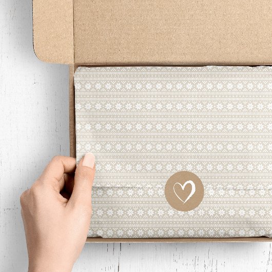 Linen Beige Messe Isle Christmas Sweater Muster Seidenpapier